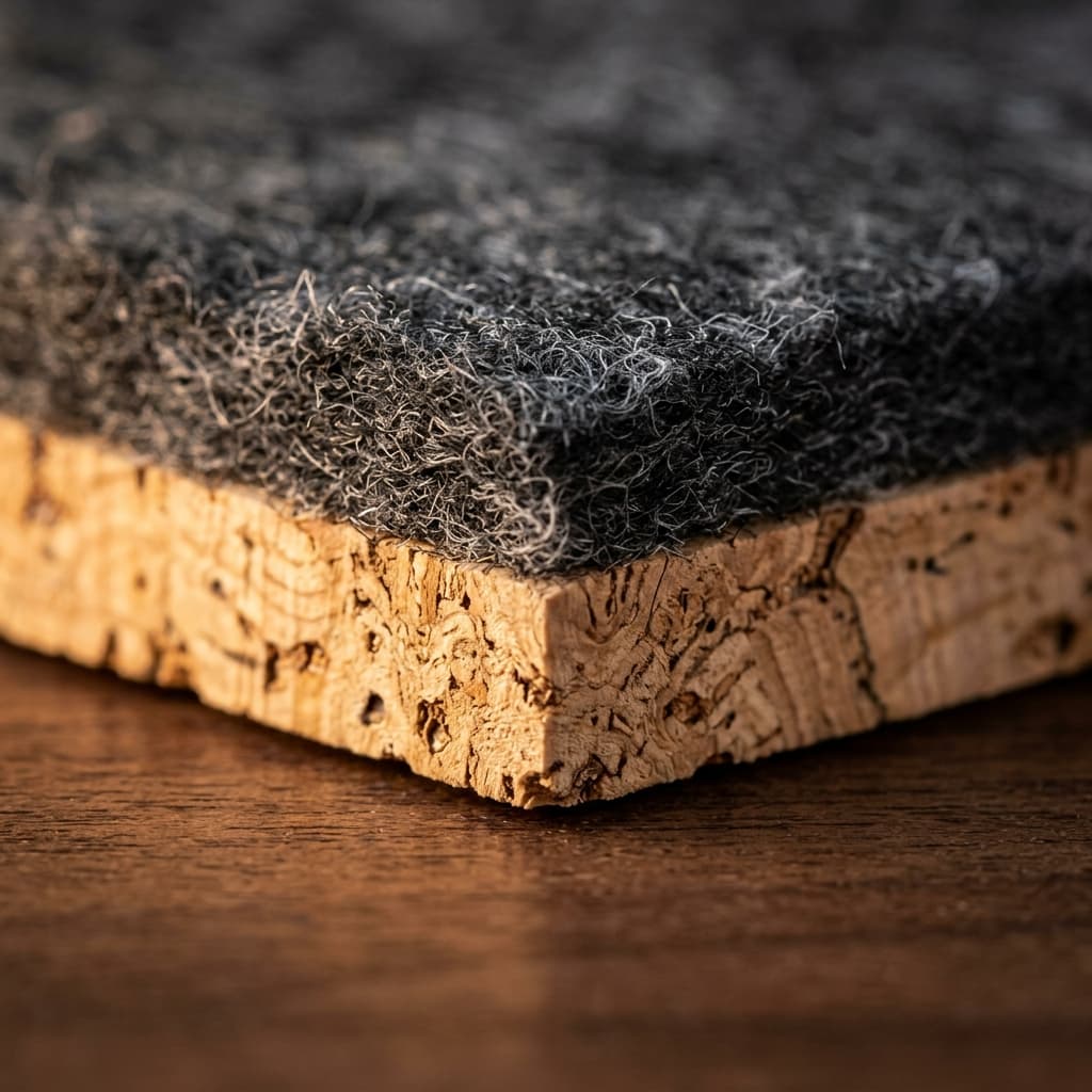 KULTRA Studio Desk Mat view 2 - Macro detail of 3.0mm solid Australian Merino wool felt weave